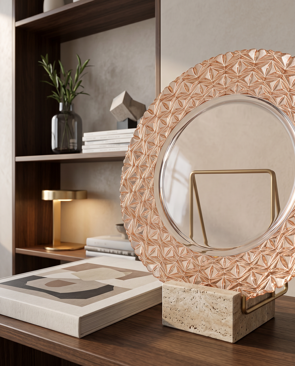 Mosaic Rosegold Charger Plate